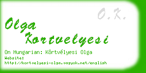 olga kortvelyesi business card
